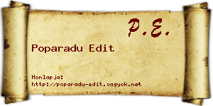 Poparadu Edit névjegykártya